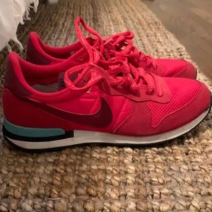 Gently worn Red Nike sneakers